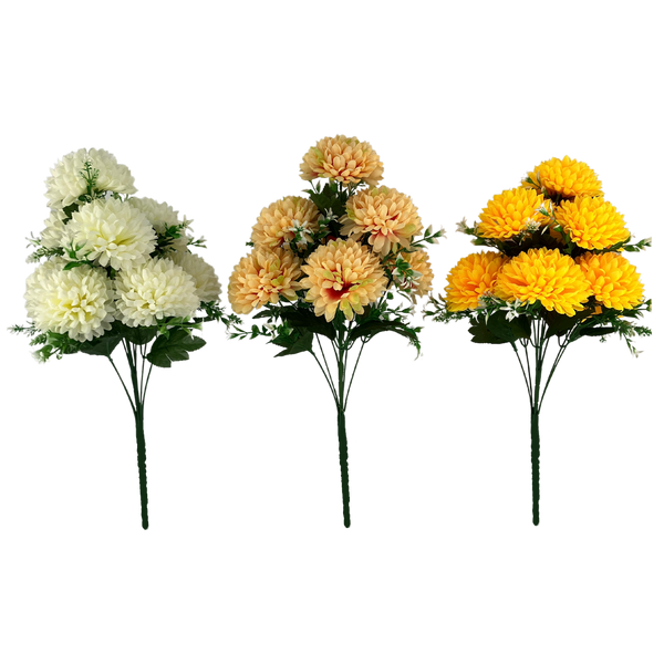RAMURĂ DIN PLASTIC - BUCHET DE CRIZANTEME 51 CM MISCARE DE CULORI pachet=12 buc *2881