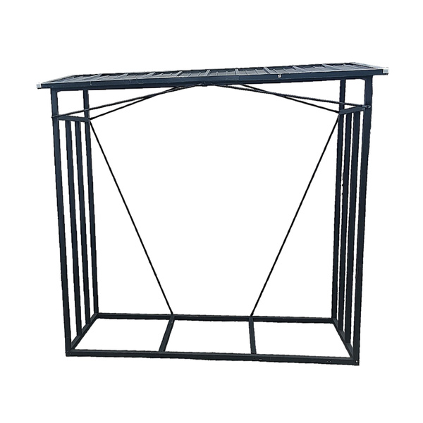 STOJAK METALOWY Z DASZKIEM NA DREWNO OPAŁOWE 185 cm x 70 cm x 185 cm *6332