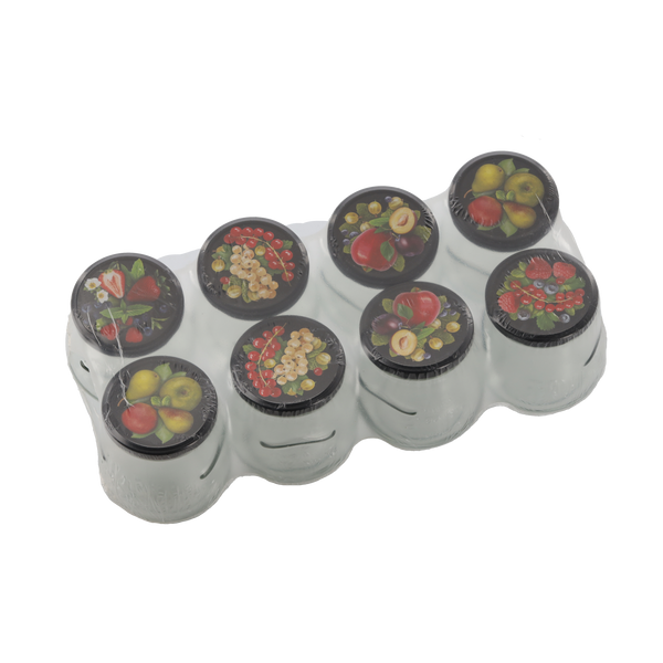 AMFORA JAR 500 ML + CAP DIA 82 VEGETABLES SET OF 8 PCS PALLET=672 PCS