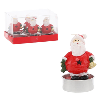 SET OF 4 CANDLES - SANTA 13,7 X 9 X 7,5