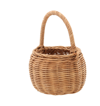 KOSZYK RATTANOWY 13/14,5 x 10/20 CM Z UCHWYTEM - NATURALNY *7305