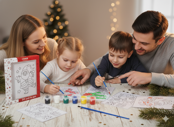 ORNAMENT DE CRĂCIUN - VITRAJ PENTRU PICTAT "FĂ-ȚI SINGUR" CU 6 CULORI MIX DE MODELE ambalaj=12buc *7137