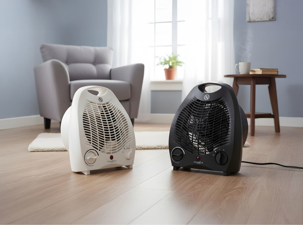 TERMOWENTYLATOR ELEKTRYCZNY / FARELKA Z BEZPIECZNYM WYŁĄCZNIKIEM CZARNA 2000 W