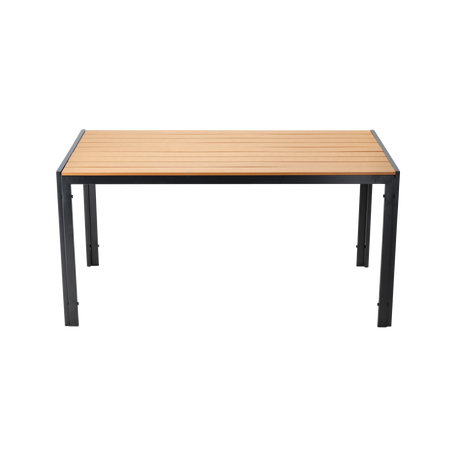 STEEL POLYWOOD TABLE 150 x 90 x 73 CM BLACK