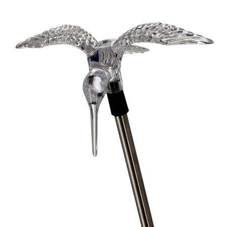 SOLÁRNA LAMPA LATIS 12,5 x 9,5 x 70 CM STRIEBORNÁ Kolibrík / Motýľ / Vážka Studená Biela *4344