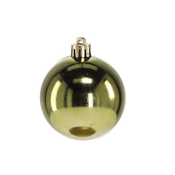 SET OF 24 BAUBLES 6 CM OLIVE/COPPER/GRAPHITE MIX DESIGNS