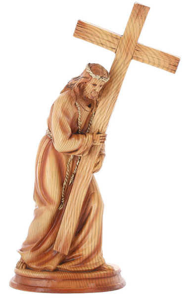 FIGURE JESUS WITH CROSS 19 x 9 x 31.5 CM polyresin