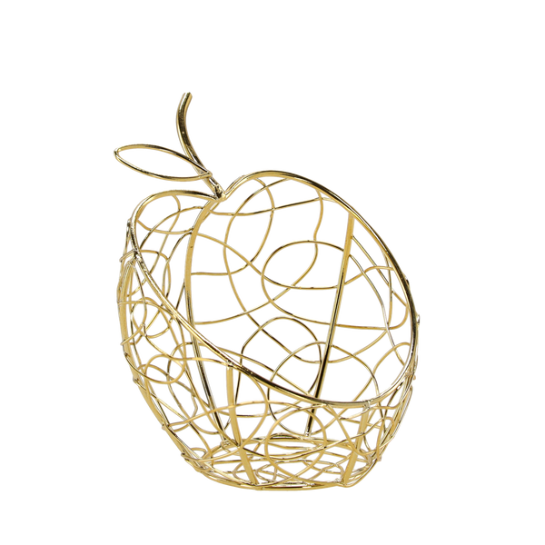 GOLDEN METAL BASKET - APPLE 11.3 X 10.8 X 11.3 CM PACK=4PCS