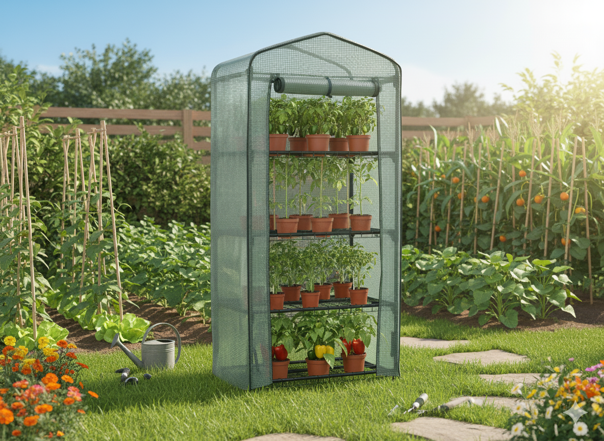 SZKLARNIA OGRODOWA Z CZTEREMA PÓŁKAMI 69 X 49 X H160cm pol_pl_SZKLARNIA-OGRODOWA-Z-CZTEREMA-POLKAMI-69-X-49-X-H160cm-0426-882_2