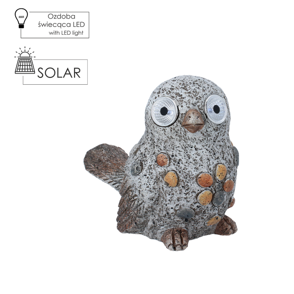 GARDEN FIGURINE - BIRD WITH GLOWING EYES 17 x 12 x 15 CM LED pack=4 pcs