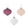 SET OF 6 GLASS CHRISTMAS TREE DECORATIONS 6 CM MIX COLOURS
