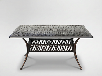 HLINÍKOVÝ STOL "HASTINGS" ANTICKÝ BRONZ 150 x 90 x 73 CM *4089