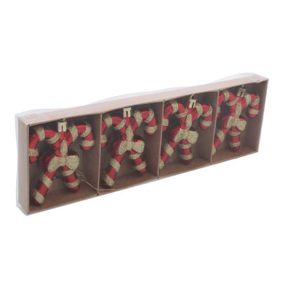 KPL. 4 OZDÓB CHOINKOWYCH - LASKA CUKROWA 7,5 X 6,5 CM opak=12kpl *7250