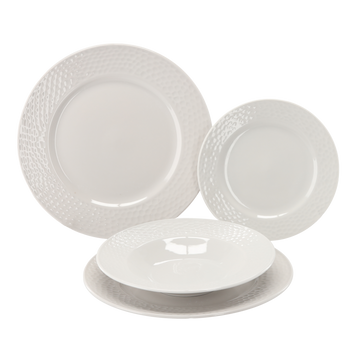 ZESTAW OBIADOWY 18 EL. OKRĄGŁY BIAŁY *1359