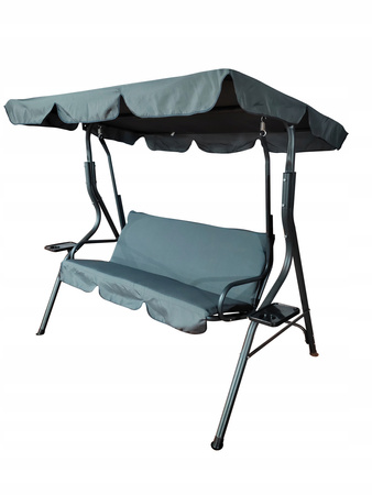 LEAGĂNA DE GRĂDINĂ 170 x 110 x 153 cm ANTRACIT FĂRĂ POD. CU SUPPORTURI PENTRU CEAȘCĂ *3088