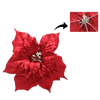 ARTIFICIAL FLOWER - POINSETTIA 25 CM ON CLIP RED