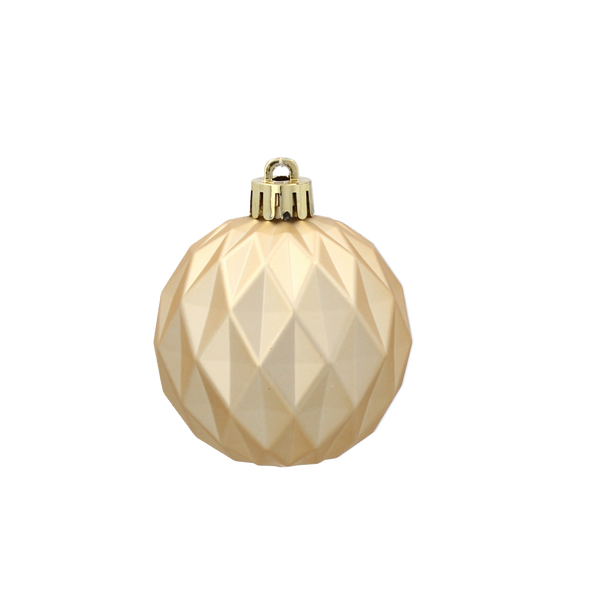 KPL. 6 GEOMETRICKÝCH BOMBEK 6 CM ČERVENÁ/ZLATÁ/POHLEDNÍ