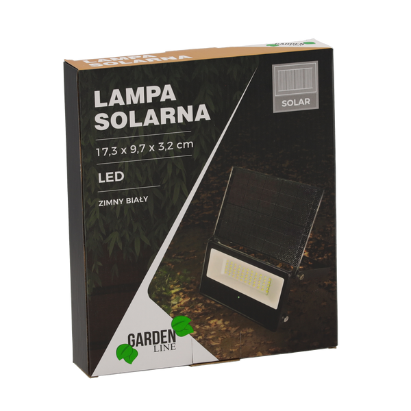 LAMPA SOLARNA LED 17,3 x 9,7 x 3,2 CM 20W CZARNA *2745