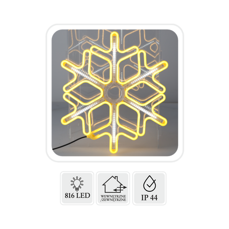SNOWFLAKE 60 CM NEON LED ALB CALD + ALB RECE FLASH INTERIOR/EXTERIOR *8301