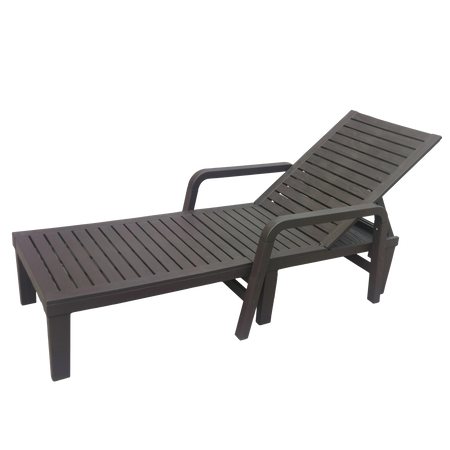 GARDEN LOUNGER 192x66x33 cm DARK BROWN*6423