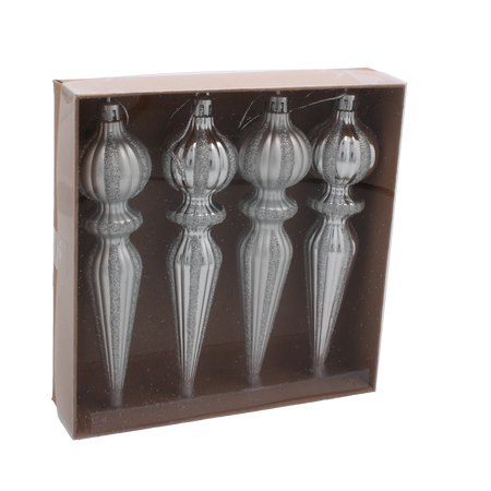 SET 4 DECORAȚIUNI DE BRAD LUNGI 16 CM MIX DE CULORI *5355