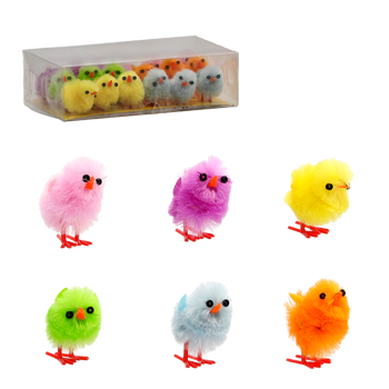 SET OF 18 CHICKS 12 x 7 x 3.5 CM MIX COLORS