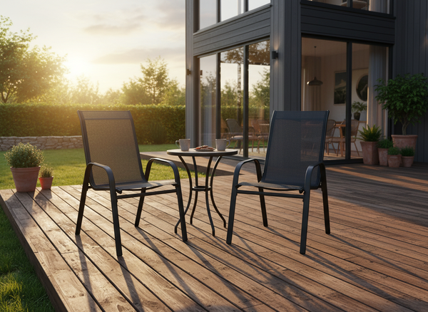 KPL. 2 KRZESEŁ OGRODOWYCH CZARNYCH 54 x 70 x 92 CM