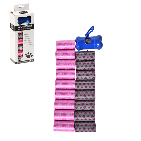 WORECZKI NA PSIE ODCHODY + ETUI 360 SZT *9684