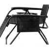 FOLDING GARDEN SUN LOUNGER WITH BASE, POCKET AND HEADREST BLACK 65 X 176 X 110 CM