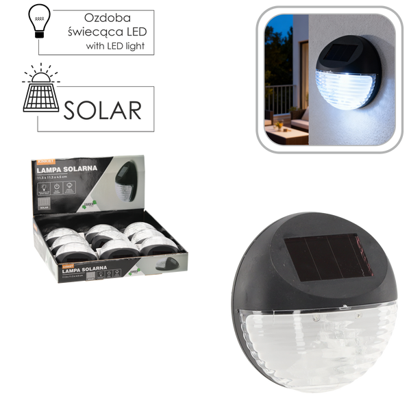 SOLAR WALL LIGHT 11.3 x 11.3 x 4.5 CM disp.12pcs