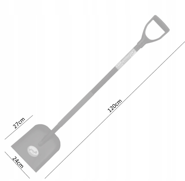 SZUFLA PIASKOWA Z TRZONKIEM STALOWYM 120 CM