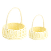 ZESTAW 2 KOSZYKÓW RATTANOWYCH Z RĄCZKĄ – ŻÓŁTY