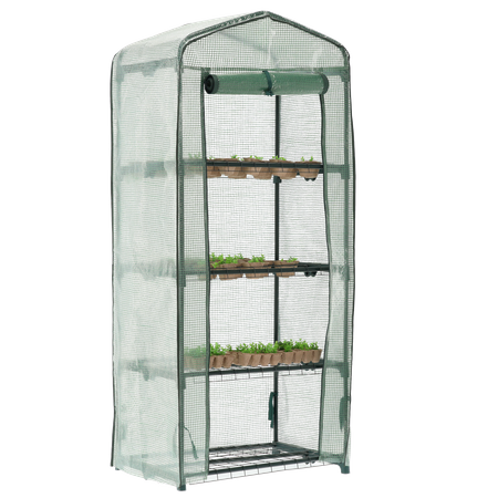 Garden Greenhouse with Four Shelves 69 X 49 X H160cm