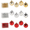 SET OF 24 BAUBLES 6 CM RED/GOLD/SILVER