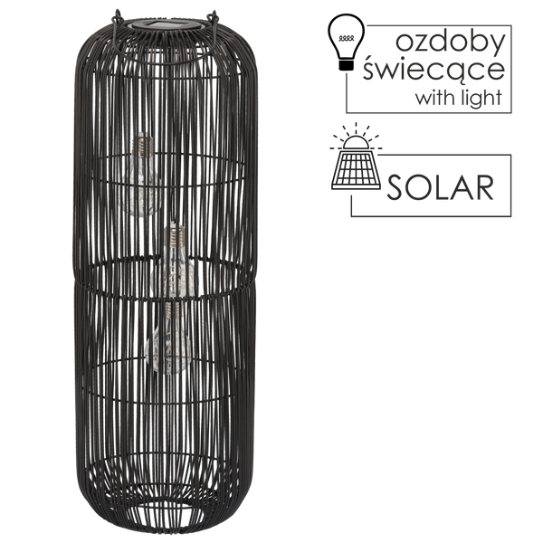 SOLAR LANTERN BLACK 62 CM