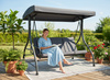 HUŚTAWKA OGRODOWA 194 x 120 x 174 CM ANTRACYT Z FUNKCJĄ LEŻANKI PREMIUM 