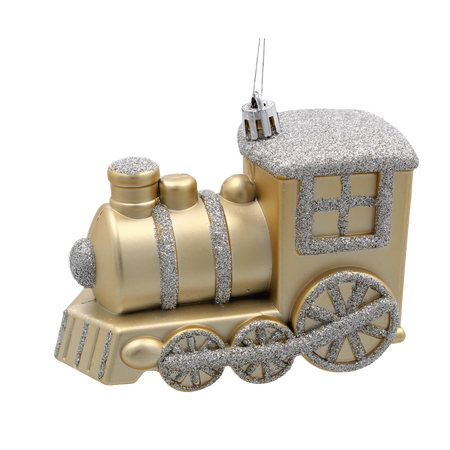 SET OF 3 CHRISTMAS TREE ORNAMENTS - TOY TRAIN 10 CM pack=12 sets
