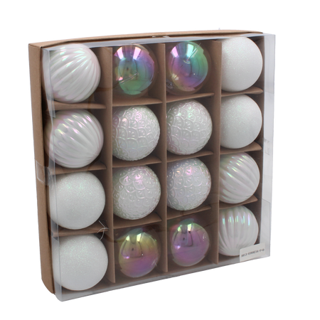 KPL. 16 BOMBEK 6 CM SILVER / WHITE *3726
