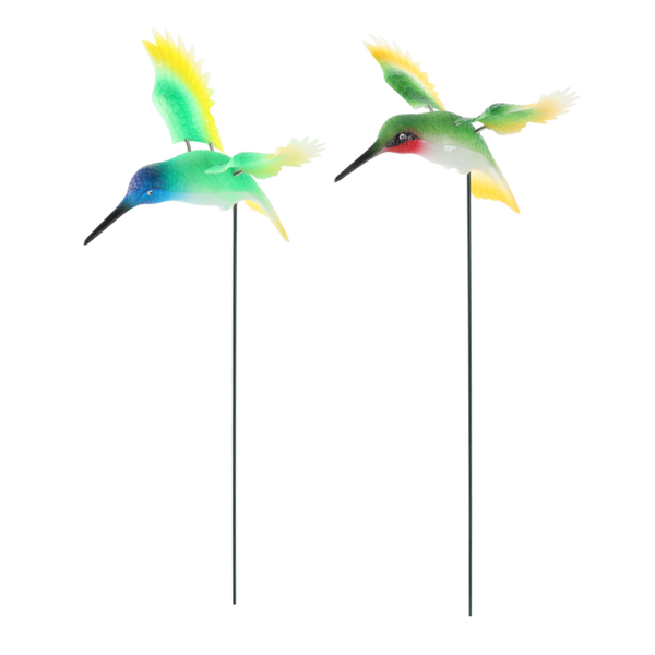 DECORATION ON A STAKE FOR A PLANT POT/GARDEN – HUMMINGBIRD 14 CM / 50 CM