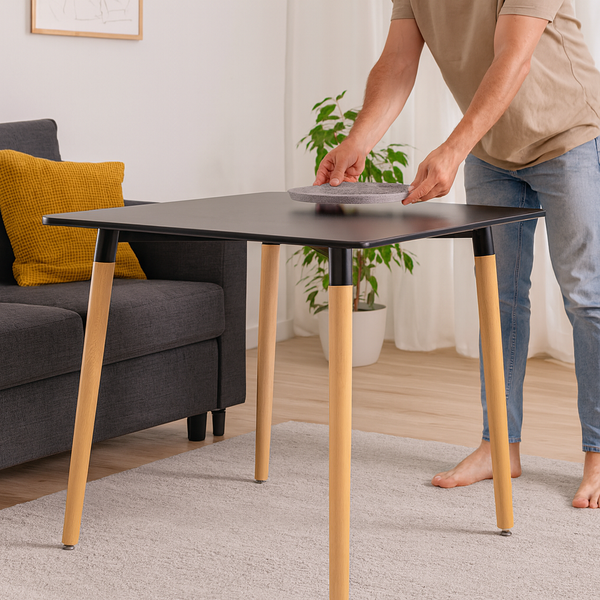 SQUARE TABLE 80 X 80 X 74 CM - BLACK