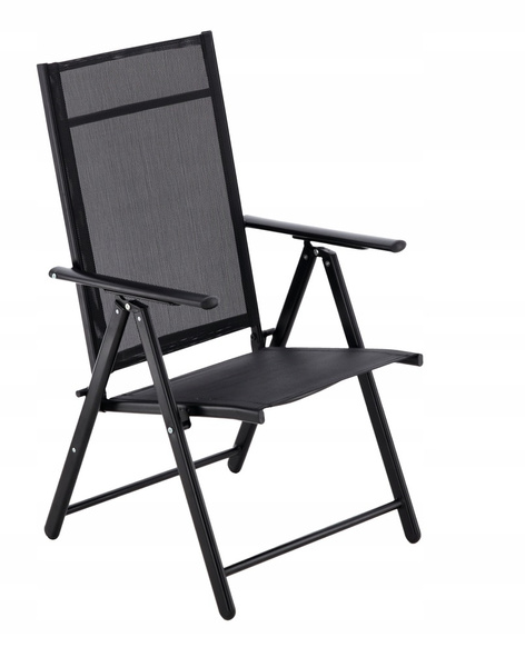 KRZESŁO OGRODOWE SKŁADANE STALOWE 66 x 53 x 107 CM CZARNE *3484