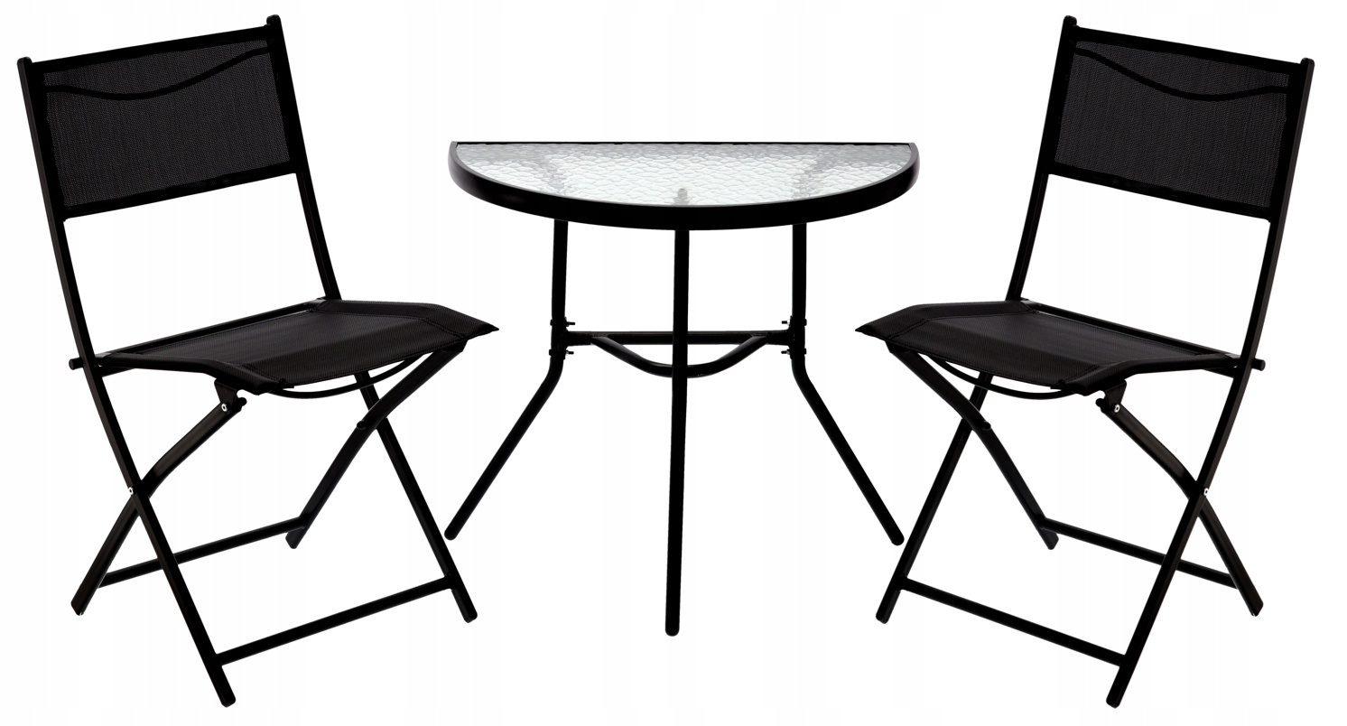 ZESTAW MEBLI BALKONOWYCH - STOLIK POŁÓWKA + 2 SKŁADANE KRZESŁA - CZARNY pol_pl_ZESTAW-MEBLI-BALKONOWYCH-STOLIK-POLOWKA-2-SKLADANE-KRZESLA-CZARNY-208_10