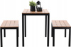 GARDEN FURNITURE SET TABLE 110 X 58.5 X 75.5 CM + 2 BENCHES 110 X 39 X 45 CM BROWN