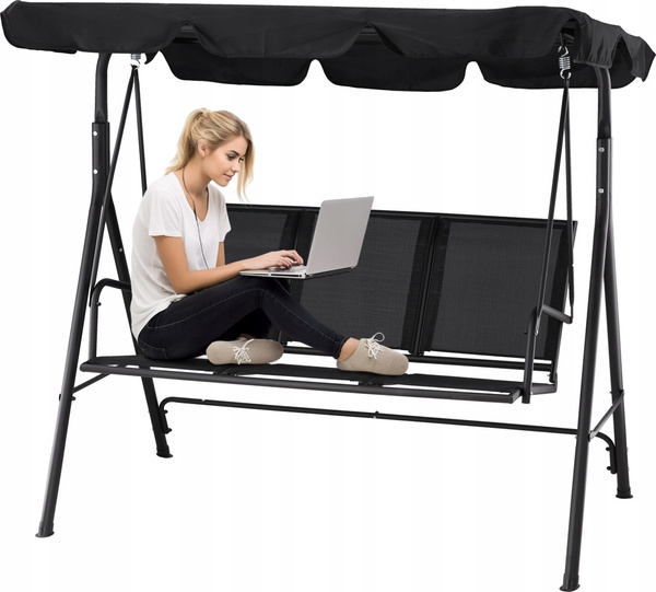 GARDEN SWING WITH TEXTILENE 170 x 110 x 153 cm BLACK *3118