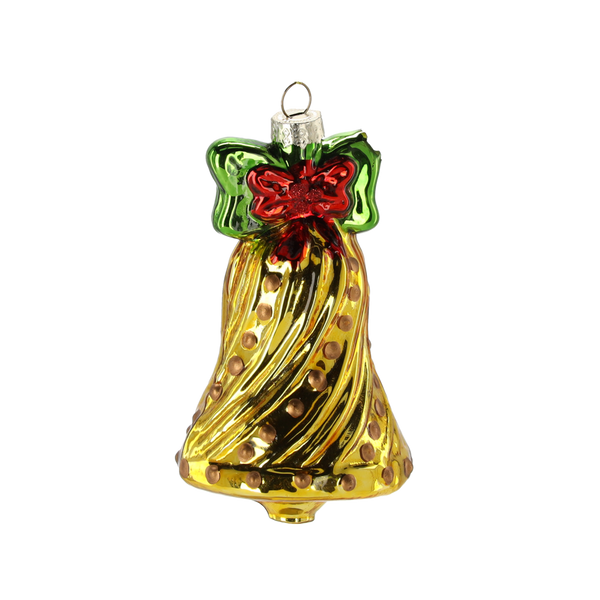 BOMBOANĂ DIN STICLĂ - CLopot DE SĂRBĂTOARE 6,5 x 11,4 CM ambalaj=6buc *4945