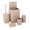 5-PIECE BATHROOM SET SQUARE BROWN