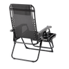 LEŻAK OGRODOWY "ZERO GRAVITY" SKŁADANY Z PODSTAWKĄ, KIESZONKĄ I ZAGŁÓWKIEM CZARNY 65 x 176 x 110 CM *2589