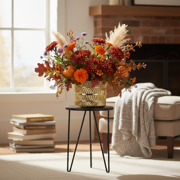 Vază ceramică pentru ghiveci 15 x 15 x 13 cm aurie *2296