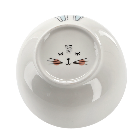 MISECZKA PORCELÁNOVÁ 480 ML UŠI ZAJACA S ÚSTOM NA DNES balenie=6ks *7864