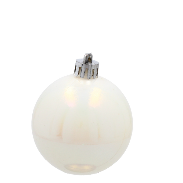 SET OF 16 BAUBLES 6 CM WHITE